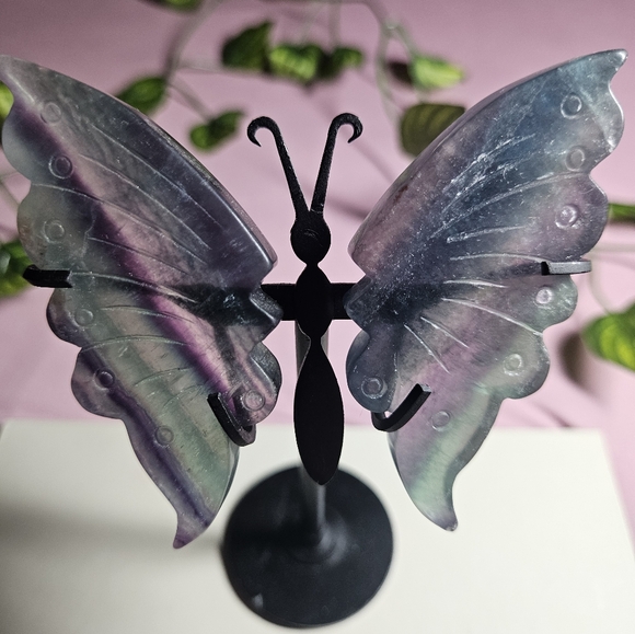 Other - Rainbow Fluorite Butterfly Wings With Stand